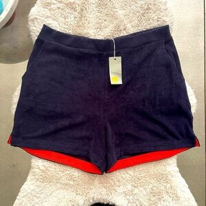 Boden High Waist Shorts - Navy and Red